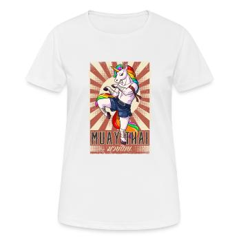 Muay Thai - Frauen T-Shirt atmungsaktiv - Weiß - Vorne - AI Model Female 172 dark (172cm)