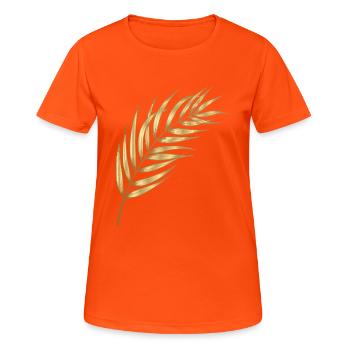 Gräser Gold - Frauen T-Shirt atmungsaktiv - Neonorange - Vorne - AI Model Female 172 dark (172cm)