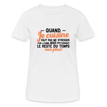 Ch'ti Cuisinier, Cuisine Nord Pas De Calais Humour - T-shirt respirant Femme - blanc - Devant - AI Model Female 172 dark (172cm)
