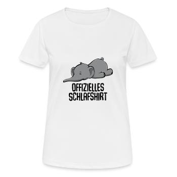 Offizielles Schlafshirt - Frauen T-Shirt atmungsaktiv - Weiß - Vorne - AI Model Female 172 dark (172cm)