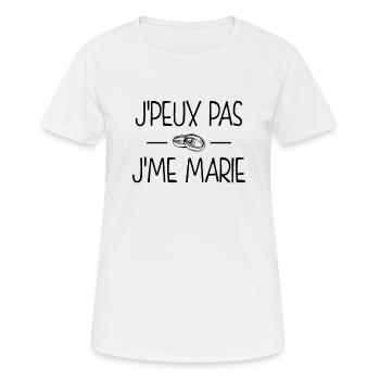 Cadeau mariage EVJF EVG - T-shirt respirant Femme - blanc - Devant - AI Model Female 172 dark (172cm)
