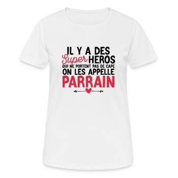 Super-héros sans cape : Les Parrains - T-shirt respirant Femme - blanc - Devant - AI Model Female 172 dark (172cm)