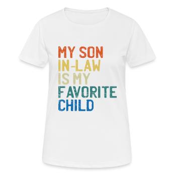 My Son-In-Law: The Favorite Child" Retro Vintage - Women's Breathable T-Shirt - white - Front - AI Model Female 172 dark (172cm)
