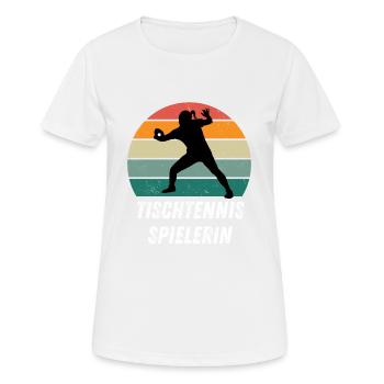 Tischtennisspielerin - Frauen T-Shirt atmungsaktiv - Weiß - Vorne - AI Model Female 172 dark (172cm)
