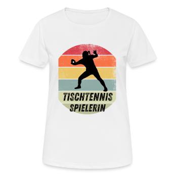 Tischtennisspielerin - Frauen T-Shirt atmungsaktiv - Weiß - Vorne - AI Model Female 172 dark (172cm)