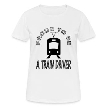 Conducteur de train, Conducteur de train, Gare, Idée cadeau - T-shirt respirant Femme - blanc - Devant - AI Model Female 172 dark (172cm)