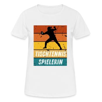 Tischtennisspielerin - Frauen T-Shirt atmungsaktiv - Weiß - Vorne - AI Model Female 172 dark (172cm)