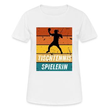 Tischtennisspielerin - Frauen T-Shirt atmungsaktiv - Weiß - Vorne - AI Model Female 172 dark (172cm)