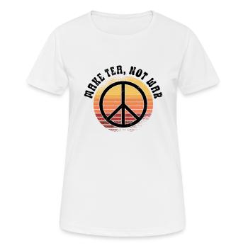 Hippie Peace Zeichen Frieden Blumen Blumenkind - Frauen T-Shirt atmungsaktiv - Weiß - Vorne - AI Model Female 172 dark (172cm)