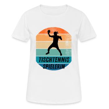 Tischtennisspielerin - Frauen T-Shirt atmungsaktiv - Weiß - Vorne - AI Model Female 172 dark (172cm)