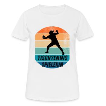 Tischtennisspielerin - Frauen T-Shirt atmungsaktiv - Weiß - Vorne - AI Model Female 172 dark (172cm)