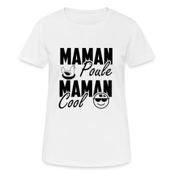 Maman Poule Maman Cool 1 - T-shirt respirant Femme - blanc - Devant - AI Model Female 172 dark (172cm)