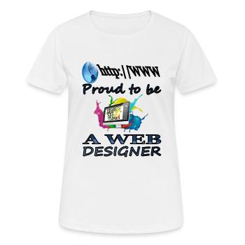 Je suis un concepteur Web développeur web idée cadeau - T-shirt respirant Femme - blanc - Devant - AI Model Female 172 dark (172cm)