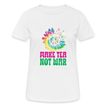 Hippie Peace Zeichen Frieden Blumen Blumenkind - Frauen T-Shirt atmungsaktiv - Weiß - Vorne - AI Model Female 172 dark (172cm)