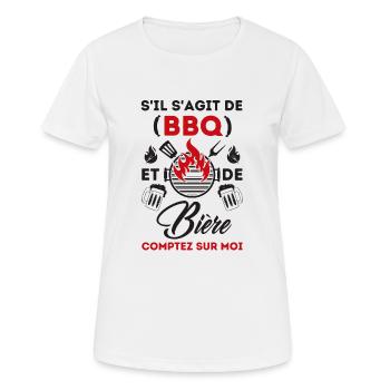 Barbecue et bière 1 - T-shirt respirant Femme - blanc - Devant - AI Model Female 172 dark (172cm)