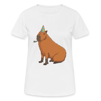 Anniversaire de Capybara - T-shirt respirant Femme - blanc - Devant - AI Model Female 172 dark (172cm)