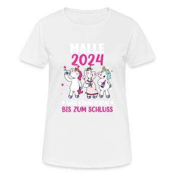 Malle 2024 - Frauen T-Shirt atmungsaktiv - Weiß - Vorne - AI Model Female 172 dark (172cm)