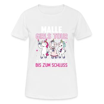 Malle Girls Tour - Frauen T-Shirt atmungsaktiv - Weiß - Vorne - AI Model Female 172 dark (172cm)