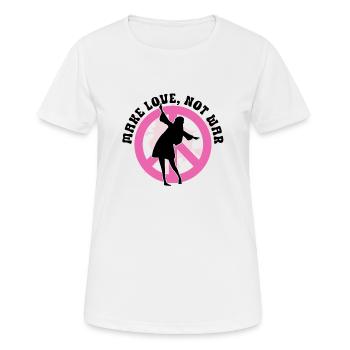 Hippie Peace Zeichen Frieden Blumen Blumenkind - Frauen T-Shirt atmungsaktiv - Weiß - Vorne - AI Model Female 172 dark (172cm)
