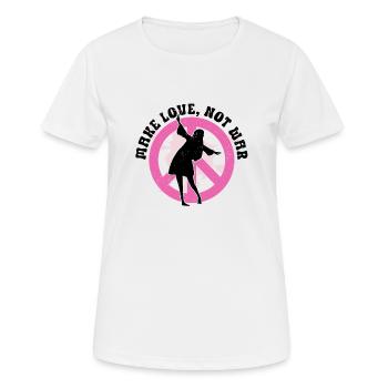 Hippie Peace Zeichen Frieden Blumen Blumenkind - Frauen T-Shirt atmungsaktiv - Weiß - Vorne - AI Model Female 172 dark (172cm)