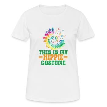 Hippie Peace Zeichen Frieden Blumen Blumenkind - Frauen T-Shirt atmungsaktiv - Weiß - Vorne - AI Model Female 172 dark (172cm)