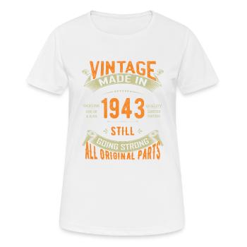 Millésime 1943 Classique Anniversaire 80 ans de force - T-shirt respirant Femme - blanc - Devant - AI Model Female 172 dark (172cm)