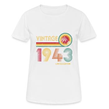 Jahrgang 1943 80. Geburtstag 80 Jahre Limitiert Editi - Frauen T-Shirt atmungsaktiv - Weiß - Vorne - AI Model Female 172 dark (172cm)