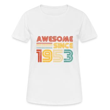 Celebrating 70 Years of Awesome Since 1953 - Women's Breathable T-Shirt - white - Front - AI Model Female 172 dark (172cm)