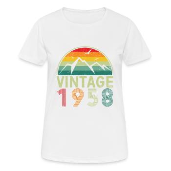 Vintage 1958 65th Birthday 65 Years of StrengthUni - Women's Breathable T-Shirt - white - Front - AI Model Female 172 dark (172cm)
