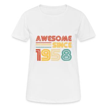 Vintage 1958 65th Birthday 65 Years of Strength - Women's Breathable T-Shirt - white - Front - AI Model Female 172 dark (172cm)