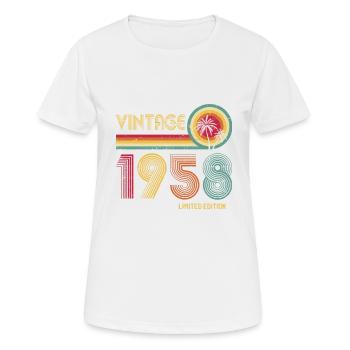 Vintage 1958 65th Birthday 65 Years of Strength - Women's Breathable T-Shirt - white - Front - AI Model Female 172 dark (172cm)