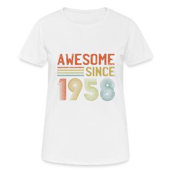 Vintage 1958 65th Birthday 65 Years of Strength - Women's Breathable T-Shirt - white - Front - AI Model Female 172 dark (172cm)