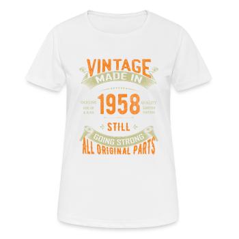 Vintage 1958 65th Birthday 65 Years of StrengthUni - Women's Breathable T-Shirt - white - Front - AI Model Female 172 dark (172cm)