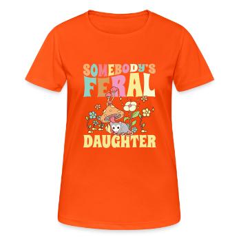 La fille sauvage de quelqu’un Opossum de la famille sauvage - T-shirt respirant Femme - orange néon - Devant - AI Model Female 172 dark (172cm)