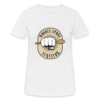 Drôle de survivant de la cuillère en bois de parentalité italienne - T-shirt respirant Femme - blanc - Devant - AI Model Female 172 dark (172cm)