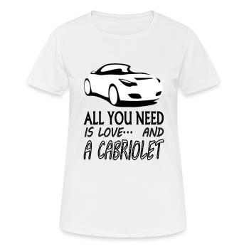 Cabrio fahren Cabriolet fahren Autofahrer Geschenk - Frauen T-Shirt atmungsaktiv - Weiß - Vorne - AI Model Female 172 dark (172cm)