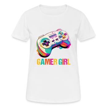 Gaming Console PC Gamer Girl Gamer Girl - Women's Breathable T-Shirt - white - Front - AI Model Female 172 dark (172cm)