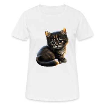 Chat Chats Chat amoureux mignon chaton - T-shirt respirant Femme - blanc - Devant - AI Model Female 172 dark (172cm)