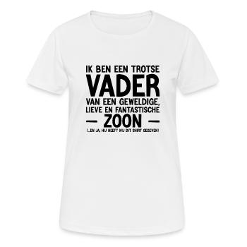 Trotse Vader Van Een Geweldige Zoon - Frauen T-Shirt atmungsaktiv - Weiß - Vorne - AI Model Female 172 dark (172cm)