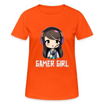Gaming Console PC Gamer Girl Gamer Girl - Women's Breathable T-Shirt - neon orange - Front - AI Model Female 172 dark (172cm)