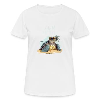 Chill Krötchen Schildkröte Chillkröte - Frauen T-Shirt atmungsaktiv - Weiß - Vorne - AI Model Female 172 dark (172cm)