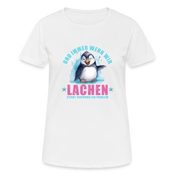 Immer wenn wir lächeln stirbt irgendwo ein Problem - Frauen T-Shirt atmungsaktiv - Weiß - Vorne - AI Model Female 172 dark (172cm)