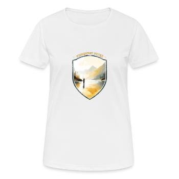 Fly Fishing Casting Art - A Canvas In Nature - Frauen T-Shirt atmungsaktiv - Weiß - Vorne - AI Model Female 172 dark (172cm)