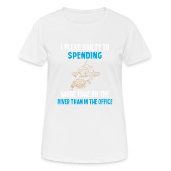 Fly Fishing Guilty of Spending More Time River - Frauen T-Shirt atmungsaktiv - Weiß - Vorne - AI Model Female 172 dark (172cm)