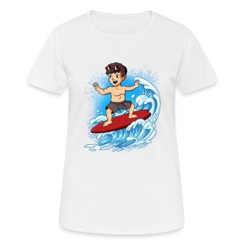 Surfeurs de vagues Surfeurs Surfeurs - T-shirt respirant Femme - blanc - Devant - AI Model Female 172 dark (172cm)