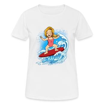 Surfeurs de vagues Surfeurs Surfeurs - T-shirt respirant Femme - blanc - Devant - AI Model Female 172 dark (172cm)