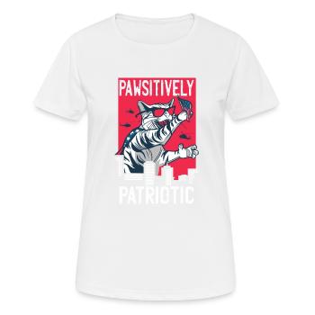 Pawsitively Patriotic Cat 4th of July - Women's Breathable T-Shirt - white - Front - AI Model Female 172 dark (172cm)
