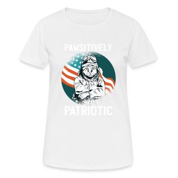 Pawsitively Patriotic Cat 4th of July - Women's Breathable T-Shirt - white - Front - AI Model Female 172 dark (172cm)