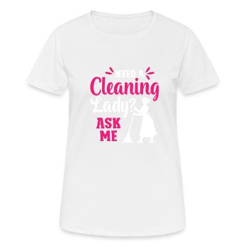 Besoin d’une femme de ménage Demandez-moi - T-shirt respirant Femme - blanc - Devant - AI Model Female 172 dark (172cm)