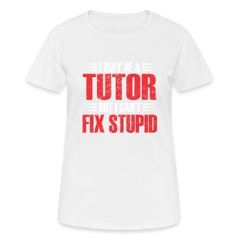 Tuteur Cadeau Tuteur - T-shirt respirant Femme - blanc - Devant - AI Model Female 172 dark (172cm)